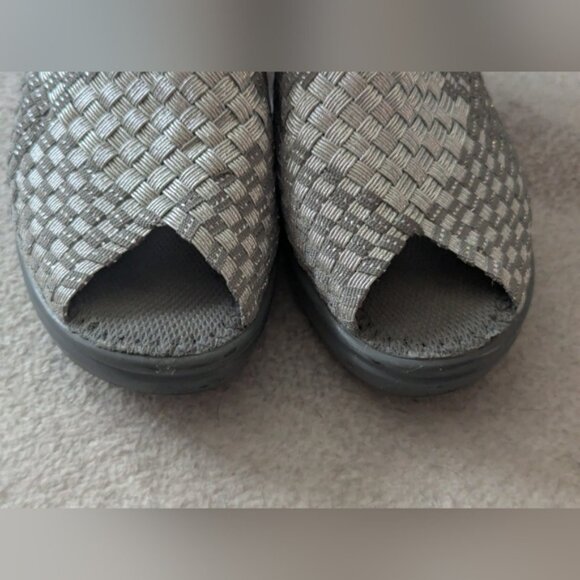 Bernie Mev Metallic Silver Grey Mule Heels Size 36 - Picture 6 of 11